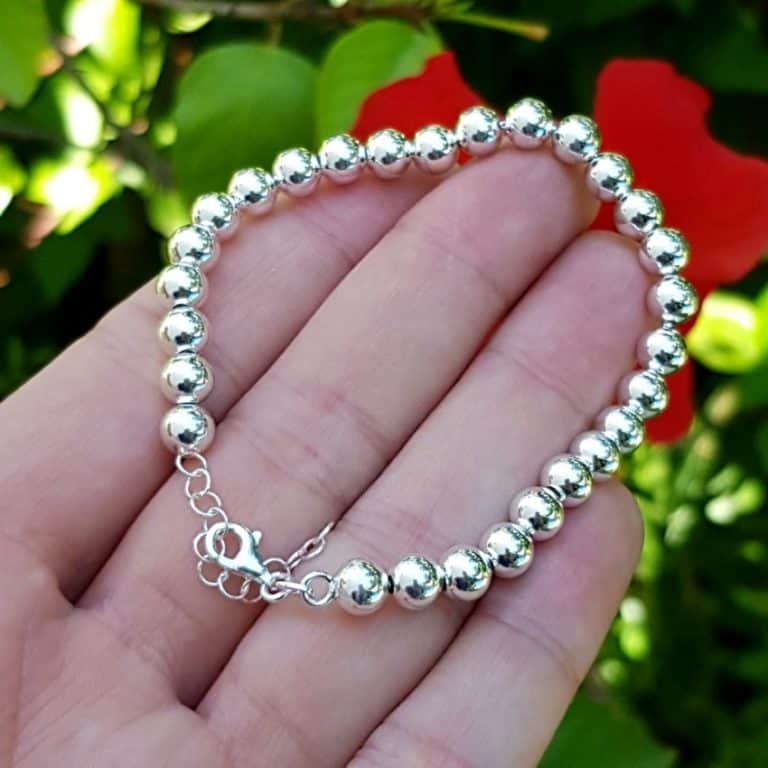 Pulsera Con Bolitas Fabricada En Plata De Ley Mls