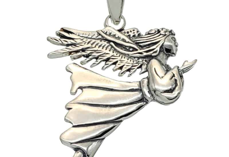 Colgante figura mitológica del hada en plata 925.