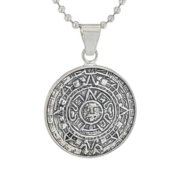 Colgante calendario azteca pequeño en plata 925 (3)