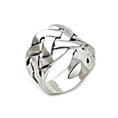 anillo trenzado estilo celta en plata 925