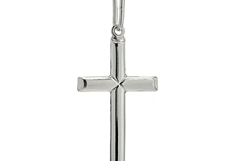 Colgante cruz lisa en plata 925