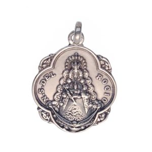Colgante Medalla Pandereta Virgen del Rocío de 25 mm.