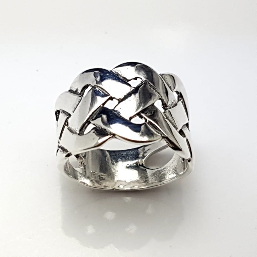 Anillo trenzado en plata
