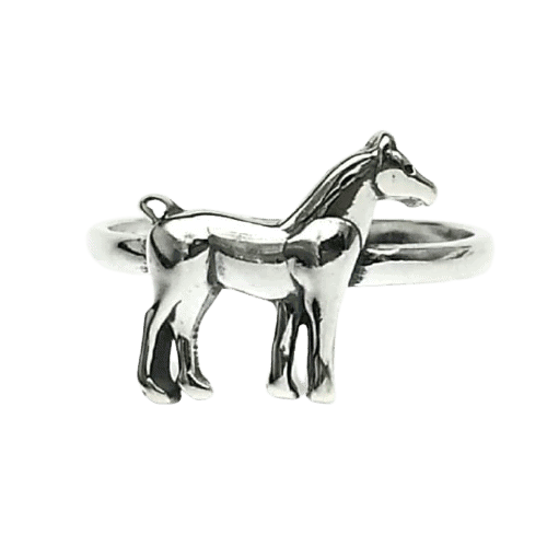 Anillo figura del caballo en plata 925