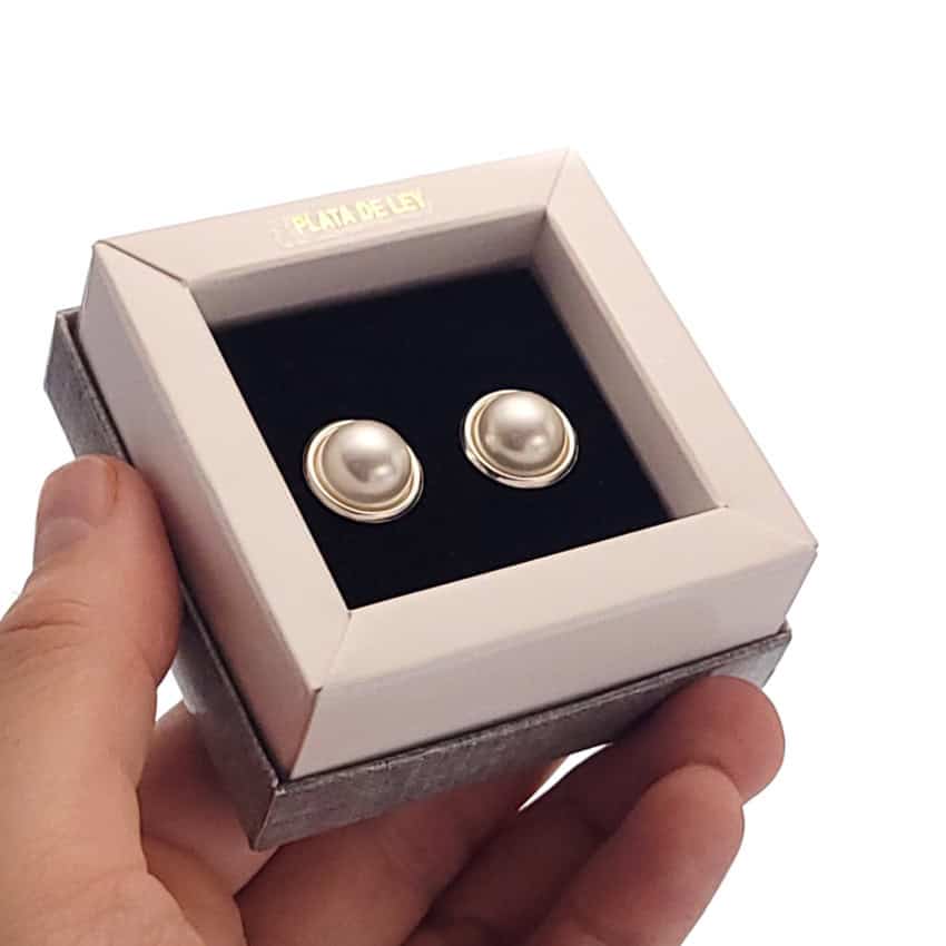 Pendientes base de 14,4 mm con media perla de 11,3 mm (1)