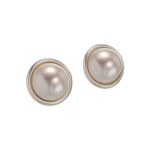 Pendientes base de 14,4 mm con media perla