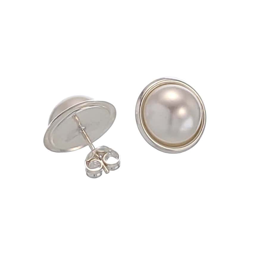 Pendientes base de 14,4 mm con media perla de 11,3 mm (3)