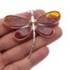 Broche libélula de ámbar fabricado en plata de 70 milímetros (4)