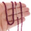 Collar de piedras de rubíes de 42 cms más cadena de extensión (4)