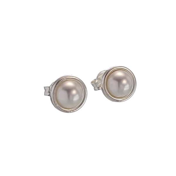 Pendientes plata de 8,2 mm con perla sintética de 6 mm (3) Pendientes plata de 8,2 mm con perla sintética de 6 mm (3)