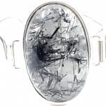 Pulsera de plata con cabujón ovalado de Cuarzo Turmalinado.