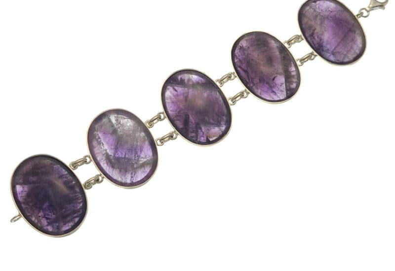 Gran pulsera de piedras de 35×25 mm de cuarzo amatista