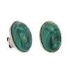Pendientes de plata con piedra oval de malaquita de 17×10 mm (3)