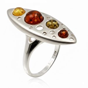 Anillo cuatro piedras de Ámbar en plata Anillo cuatro piedras de Ámbar en plata