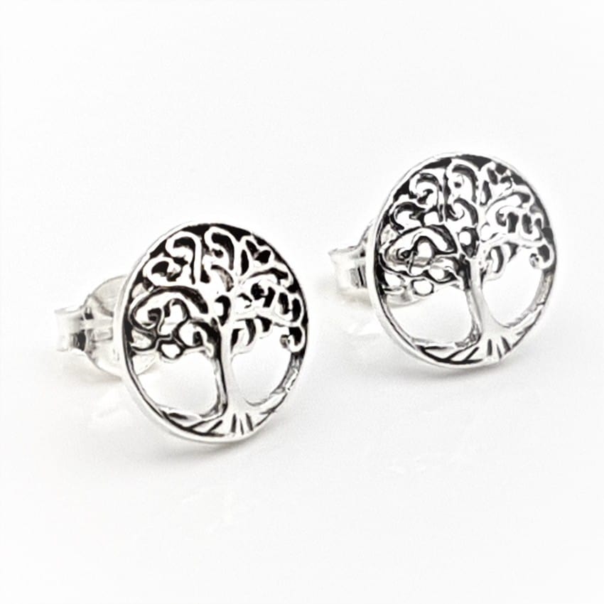 Pendientes en plata con el árbol de la vida