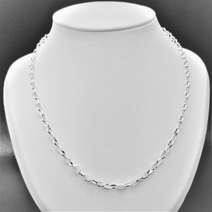 Cadena de plata Rolo oval