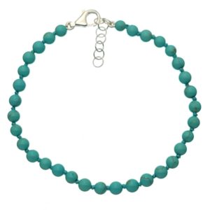 Pulsera bolas de 4 mm de howlita azul Pulsera bolas de 4 mm de howlita azul