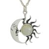 Colgante sol y luna de piedra luna en plata 925 (2)