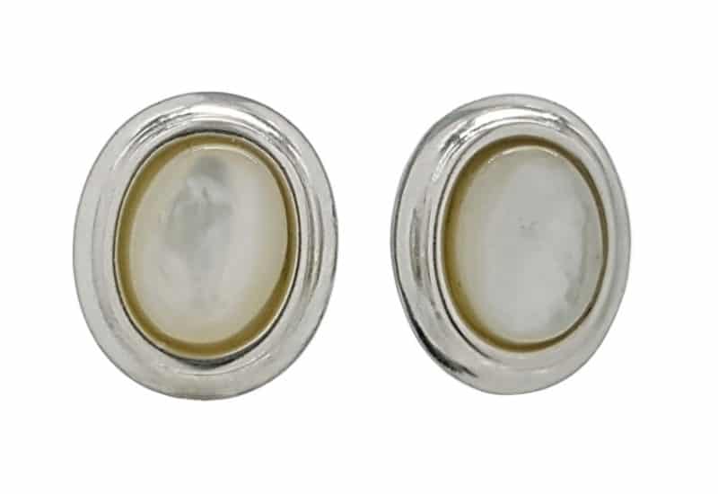 Pendientes plata 925 con piedras ovales de Nácar