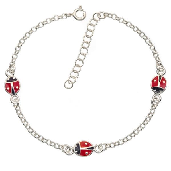 Pulsera de plata de mariquitas rojas (2) Pulsera de plata de mariquitas rojas (2)