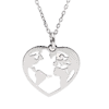 Gargantilla con colgante corazón mapa mundi en plata (2)