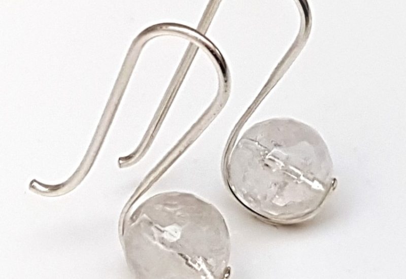 Pendientes Cuarzo Cristal de Roca fabricado en plata