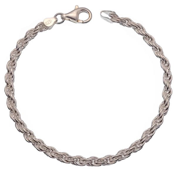Pulsera cordón salomónico de 19 centímetros en plata (2)