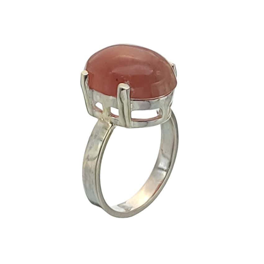 Anillo de rodocrosita de 16×12 mm. montado en plata 925 (1)