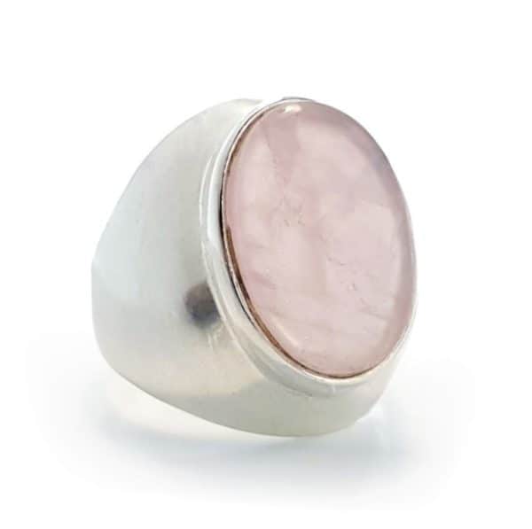 anillo tipo sello de cuarzo rosa en plata 925 (1)