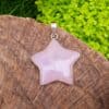 Colgante estrella de cuarzo rosa en plata 925 (1)