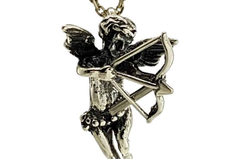 Cupido en plata 925, ángel del amor con arco y flechas