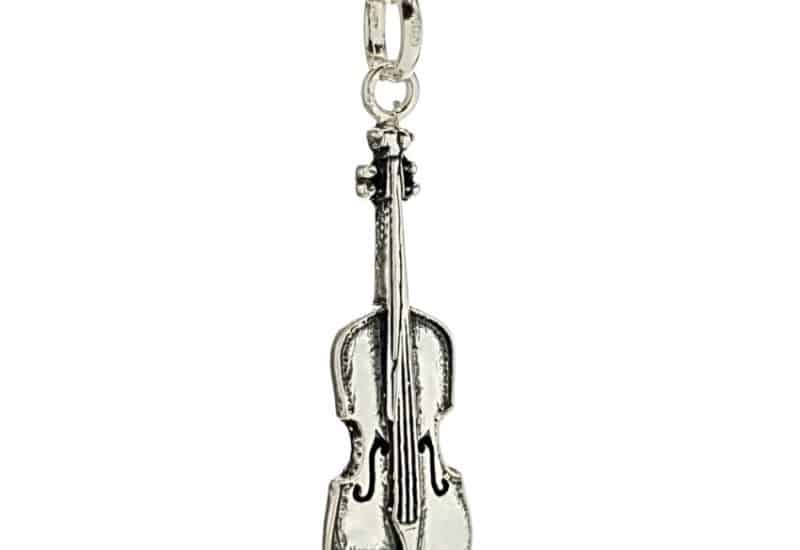 Colgante instrumento musical violín en plata