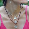 collar de granate con colgantes de ojo turco, estrella de david y nudo de bruja collar de granate con colgantes de ojo turco, estrella de david y nudo de bruja
