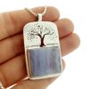 Colgante símbolo del árbol de la vida con calcedonia azul en plata (4)