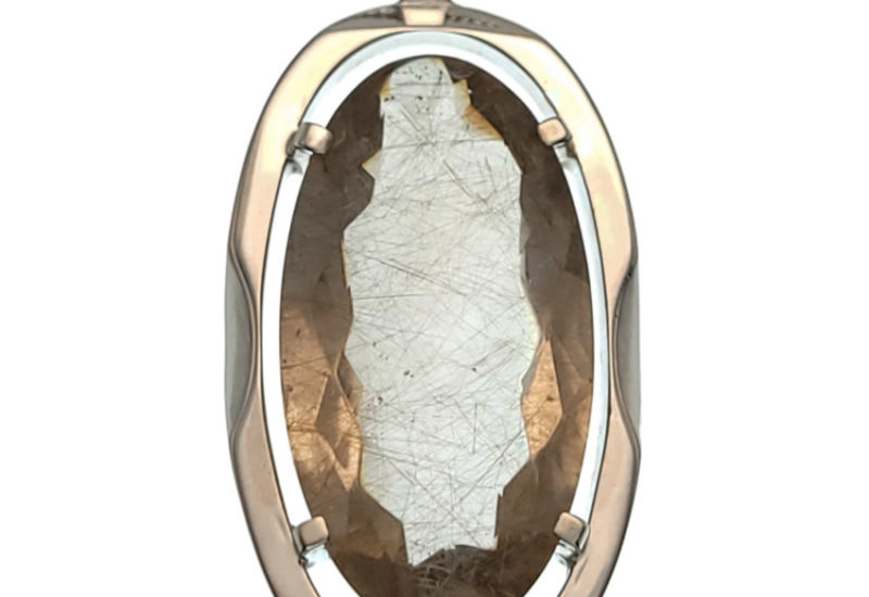Imponente colgante de Cuarzo Rutilado montado en plata 925