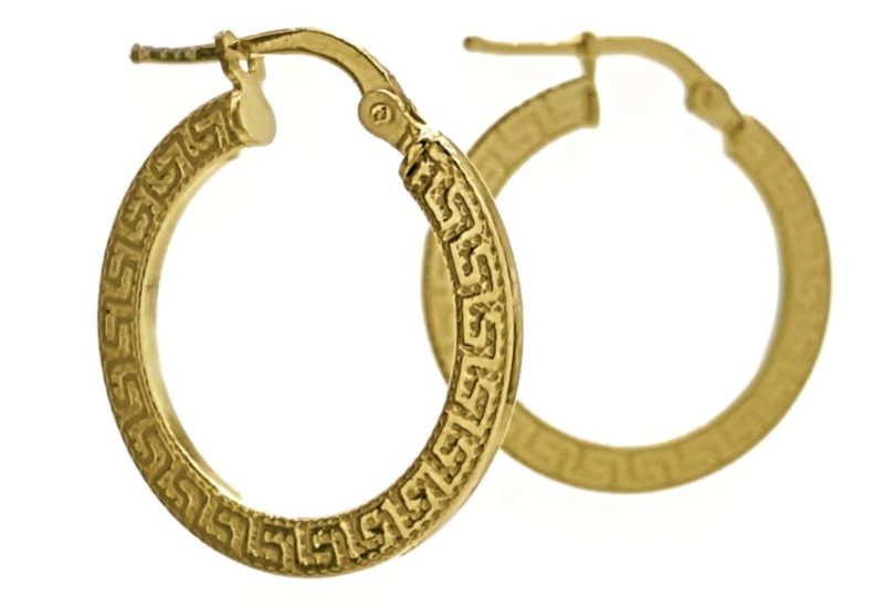 Aros greca de plata 925 chapados en oro