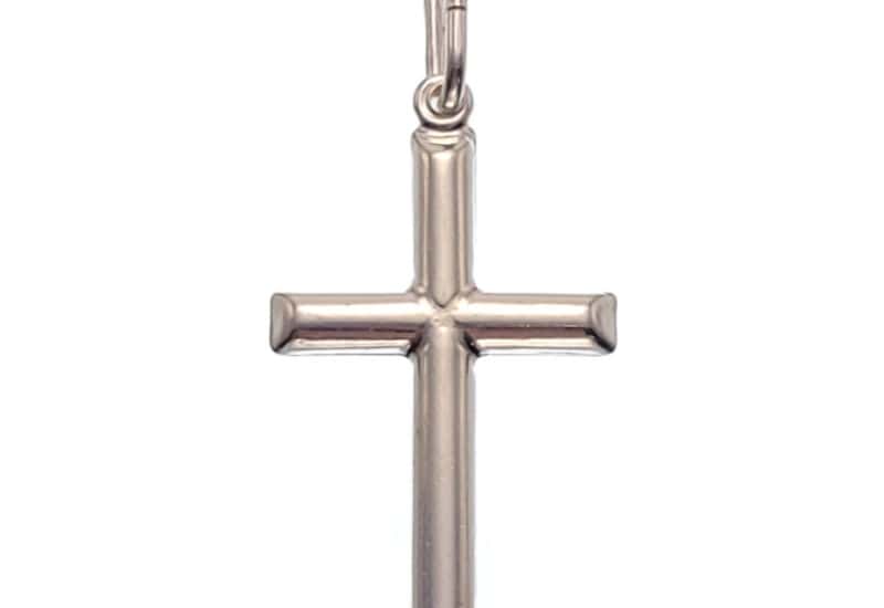 Colgante cruz lisa en plata 925 de 38 milímetros