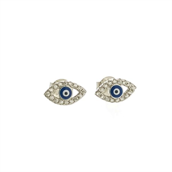 Mini pendientes ojo turco con circonitas en plata 925 (3)