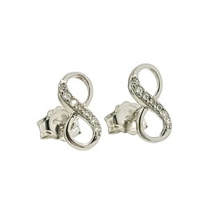 Pendientes mini infinito con circonitas Pendientes mini infinito con circonitas