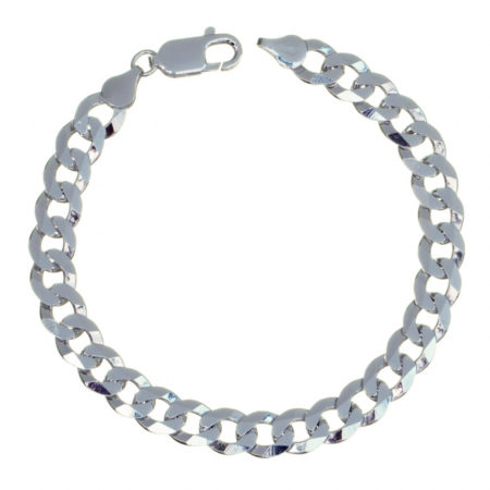 Pulsera maciza Barbada de 22 cms x 8 mm. en plata 925