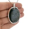 Colgante druzy onix – piedra oval ágata negra en plata (1)