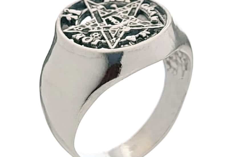 Anillo sello tetragramatón de plata  925