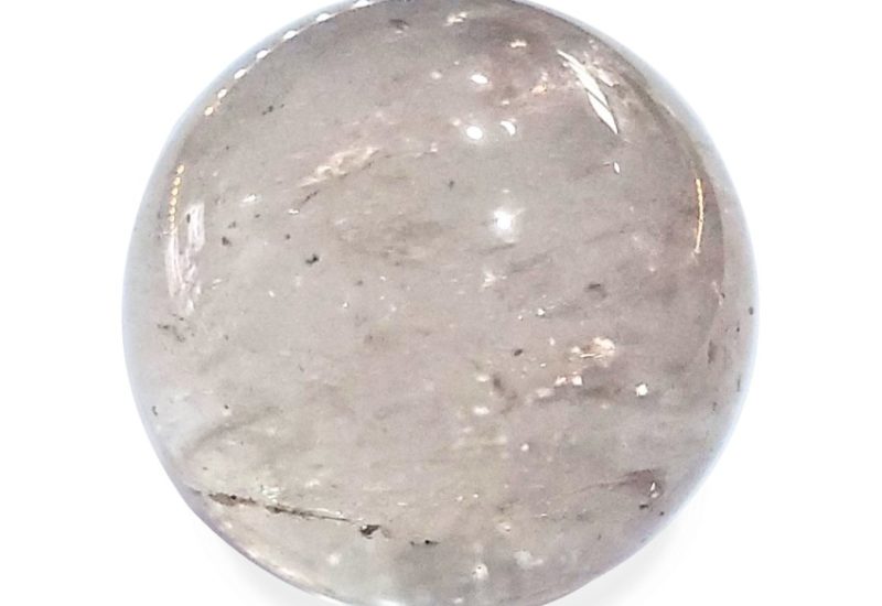 Esfera de cuarzo blanco transparente de Brasil de 43 mm.