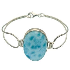 Pulsera piedra auténtica de larimar en plata 925