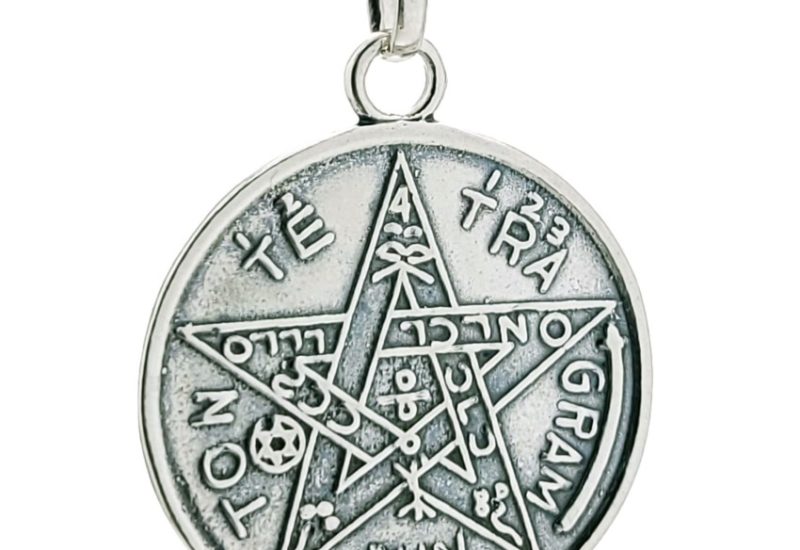 Colgante pentagrama tetragramatón en plata 925