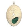 Colgante piedra de malaquita con grabado del árbol de la vida en plata (1)
