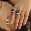 Colgantes y anillos de rubíes con gargantillas de plata y rubíes (6)