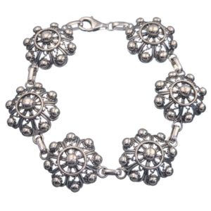 Pulsera botón charro de 6 piezas realizada en plata 925