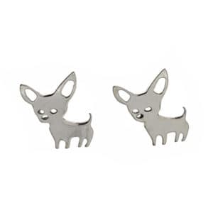 Mini Pendientes Chihuahua en plata 925