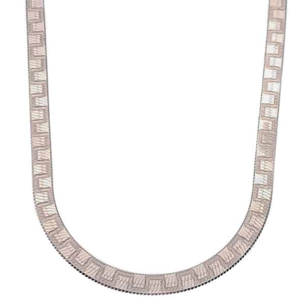 Collar gargantilla plana REVERSIBLE de 5 mm. x 40 cms en plata 925 (2)
